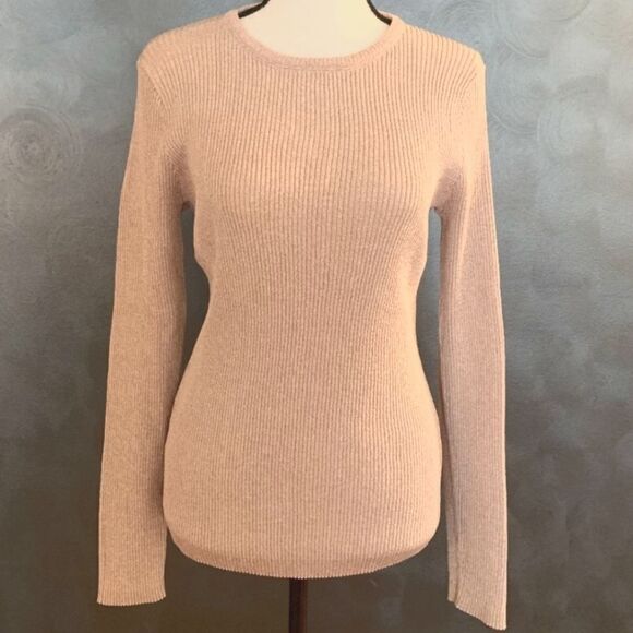 NWOT Rachel Roy Collection Dusty Pink Metalic Pullover Sweater - Picture 1 of 7